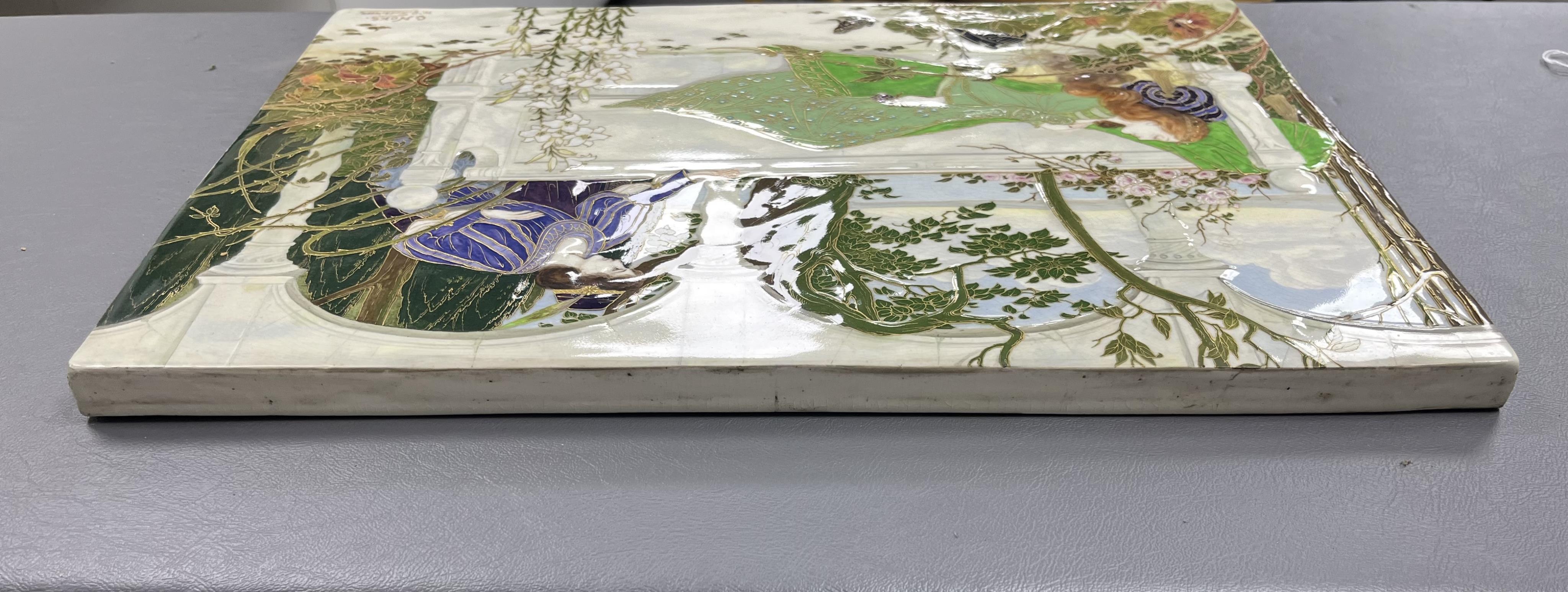 Charles Noke (1858-1941) and William G. Hodkinson (1880-1920) for Royal Doulton: An impressive Pre-Raphaelite style plaque